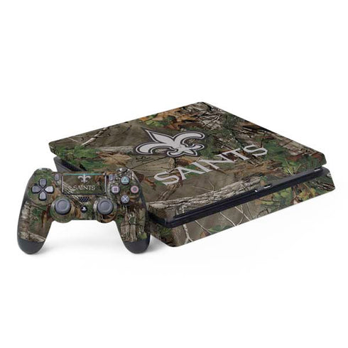 NFL New Orleans Saints Realtree Xtra Green Camo PS4 Slim Bundle Skin
